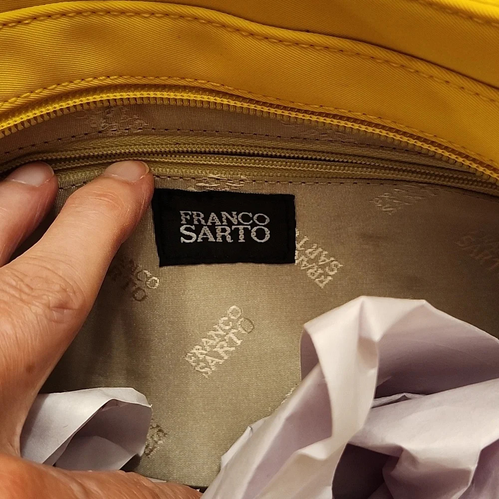 Franco Sarto Yellow Ex. Condition Snake Design Hobo Handbag, $45